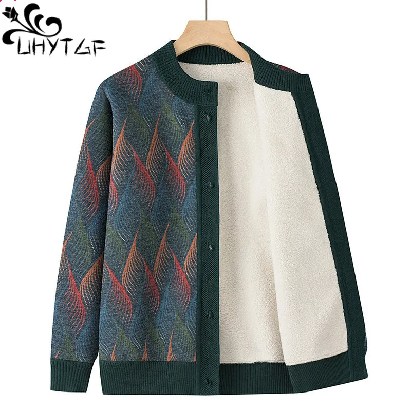 Sweater Coat Women Middle-Aged Elderly Autumn Winter Veet 2025 Sweater Womens Clothes new 70-Year Grandmother Cardigan Coat Female 2913