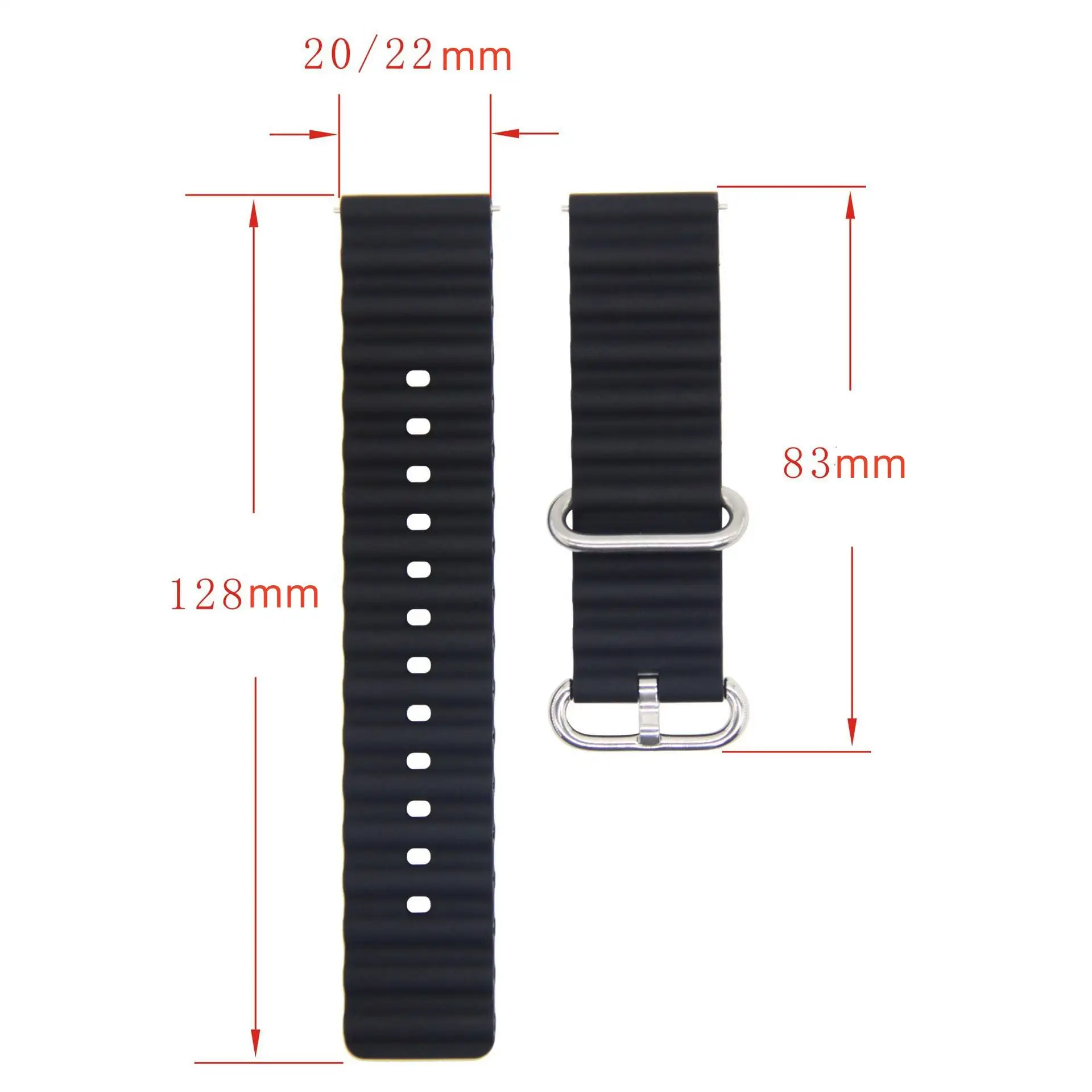 22mm/20mm Watch Strap For Amazfit GTS 2/4/3/GTS 2/4 Mini/GTR 4/2/2e Silicone Ocean Band Sport Bracelet Amazfit bip 3/u pro band