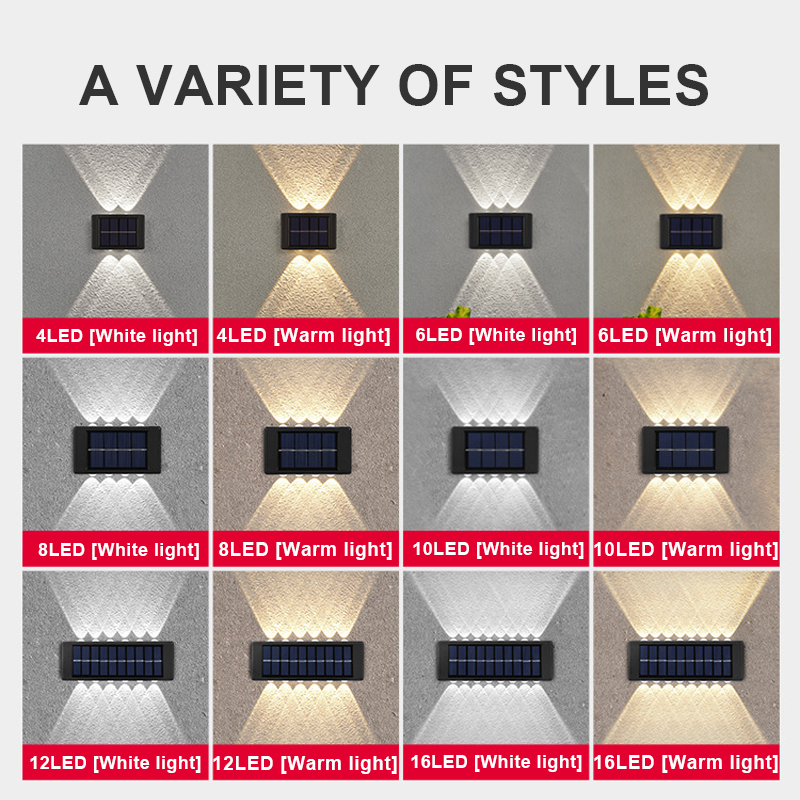 Solar Wall Lamp Outdoor Waterproof Solar Lights Up And new Down Luminous Lighting For Garden Street Landscape Balcony 2025 Outdoor Decor