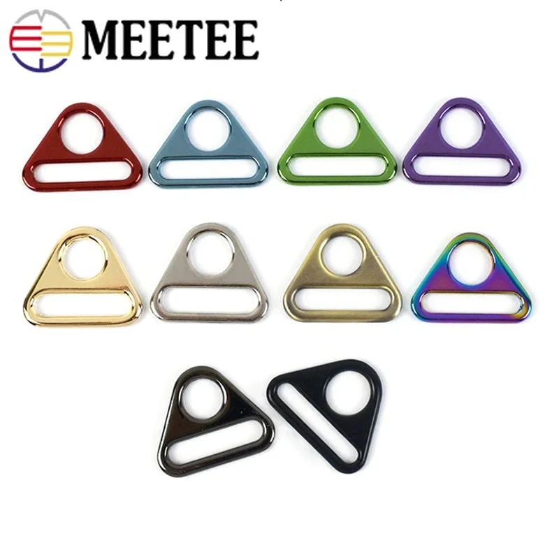10/20Pcs 25mm Colorful Metal Buckles Triangle Adjuster Slider for Bag Backpack Webbing Connector Clasp DIY Hardware Accessories