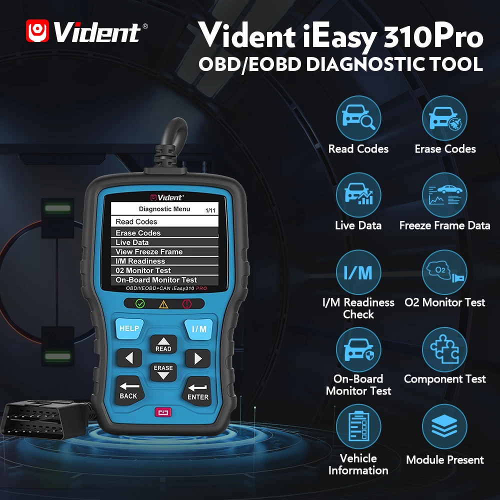 Vident 2025 iEasy310Pro OBD2 Scanner Check Engine Light Code Reader Professional EOBD new ODB2 Automotive Scanner Car Diagnostic Tool