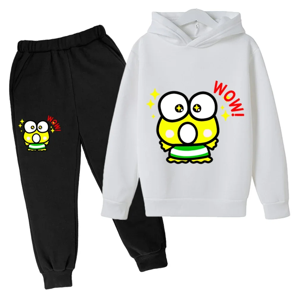 2024 New keroppi Hoodie Kids Sets Spring autumn Baby Boy Clothes Girls Clothing Sweatshirt Sportswear Children's Clothing Suit