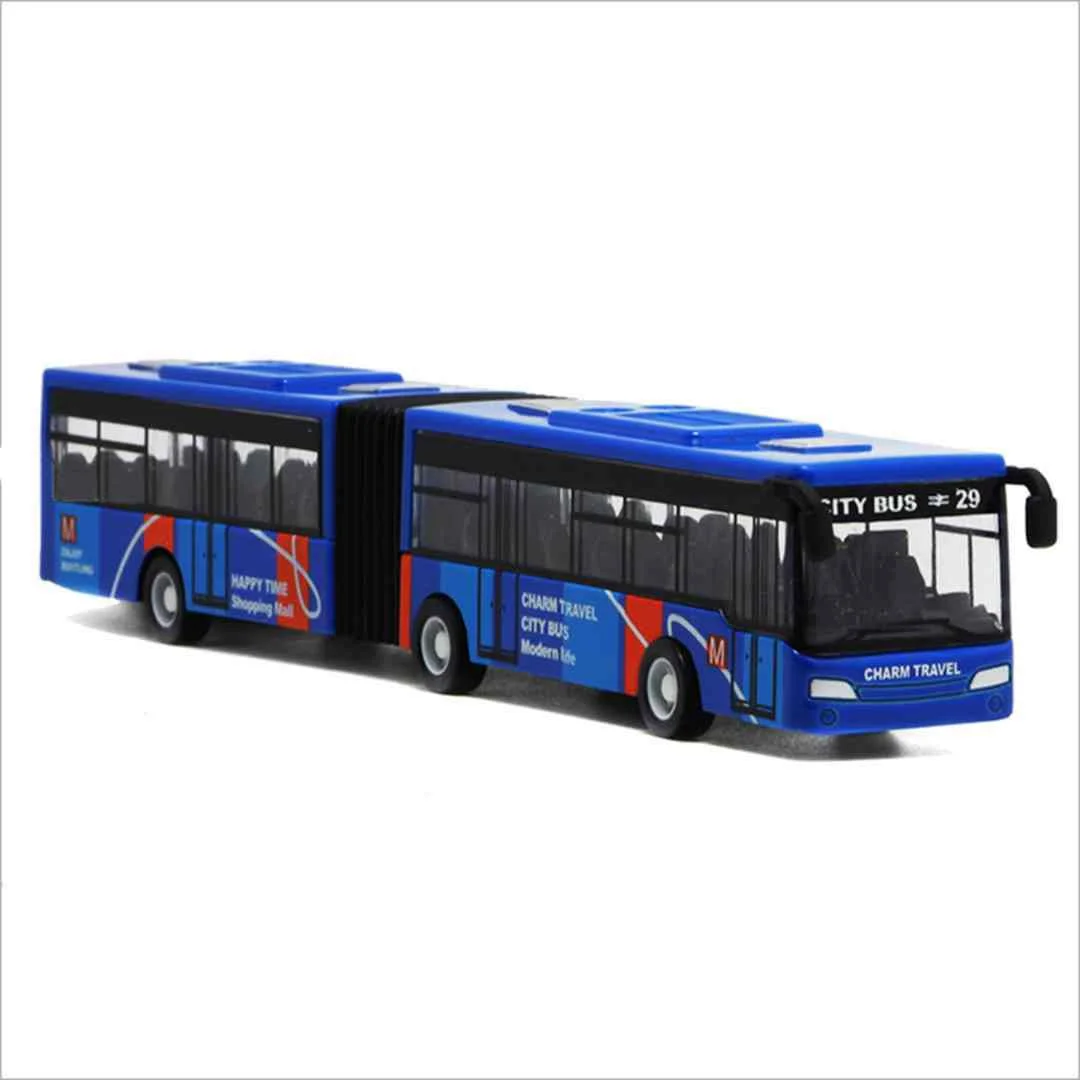 Blue/Red/Green 1:64 18cm Baby Pull Back Shuttle Bus Diecast Model Vehicle Kids Toy New