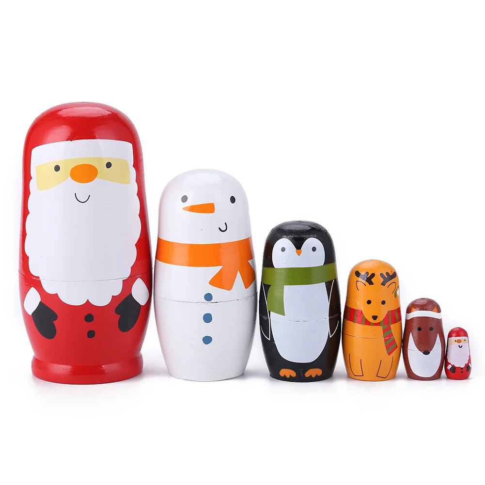 6 Layer Hand Painted Toy Set Nesting 2025 Russian Dolls Matryoshka Doll Ornaments Wood new Russian Nesting Matryoshka Dolls Set Toys