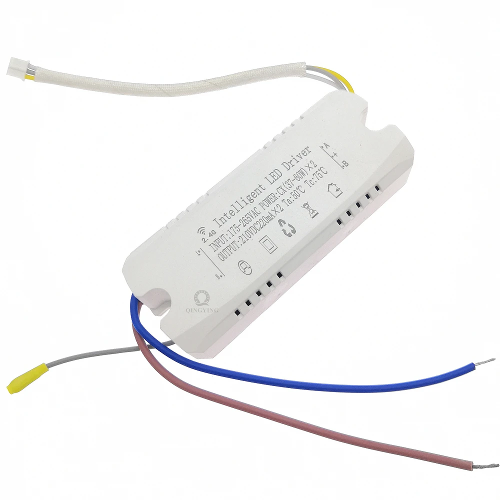 1pcs 37-60Wx2 120W 2.4G RF Remote & App new Control Intelligent LED Driver DC110-210V Dual Color 2025 Changeable Dimming Transformer