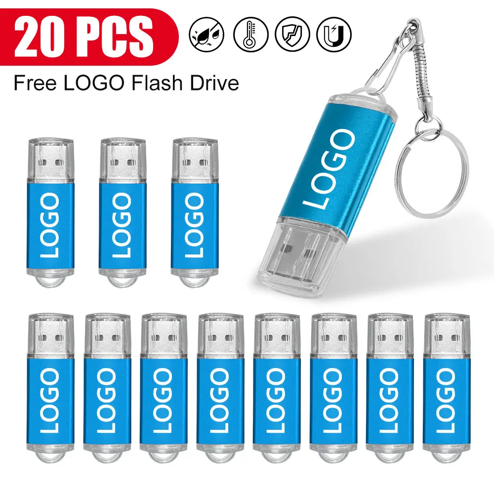 20PCS/lot Metal USB Flash Pen Drive 32GB 4GB 16GB Pendrive 64GB 2025 Music Album Memory Usb Stick 512MB new USB Gift Free Custom