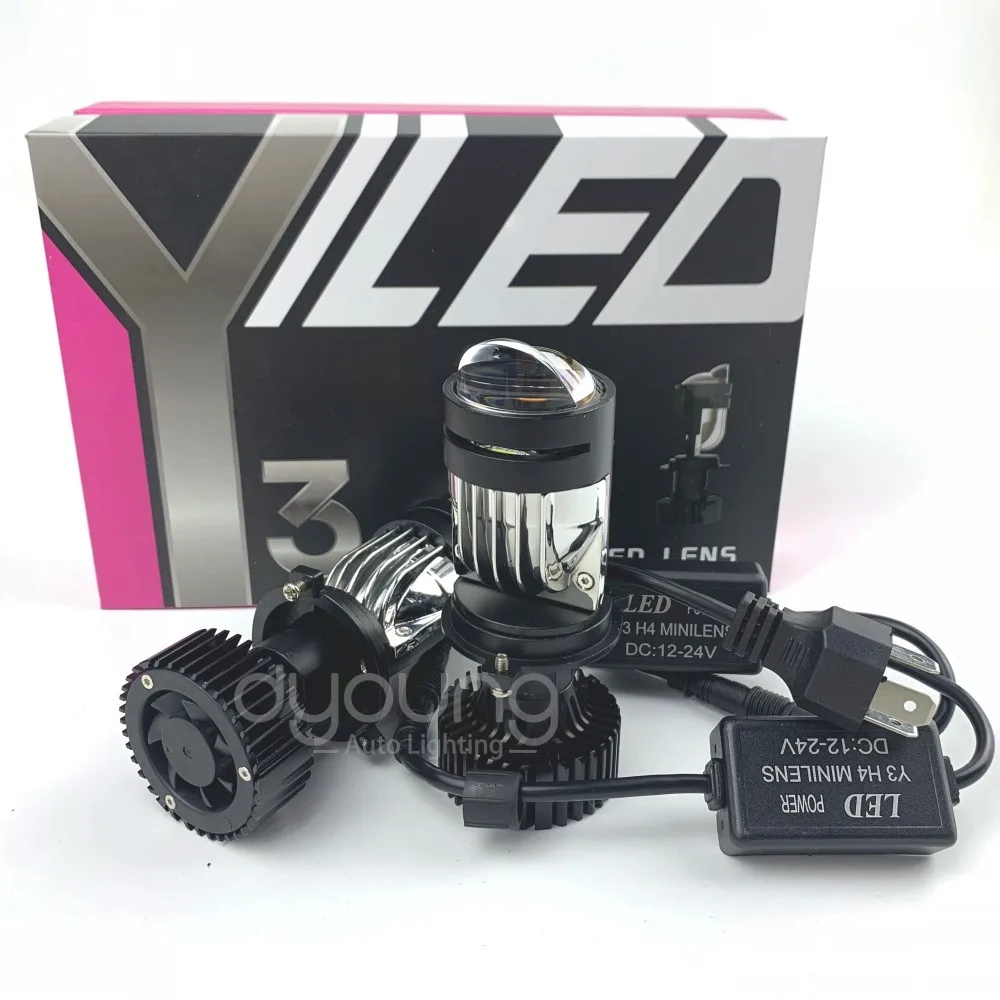 Y3 Double new Lens H4 LED Headlight Bulb Canbus Auto H4 9003/HB2 Mini Projector Lens High Low 2025 Beam 120W Super Bright Headlamp L/RHD