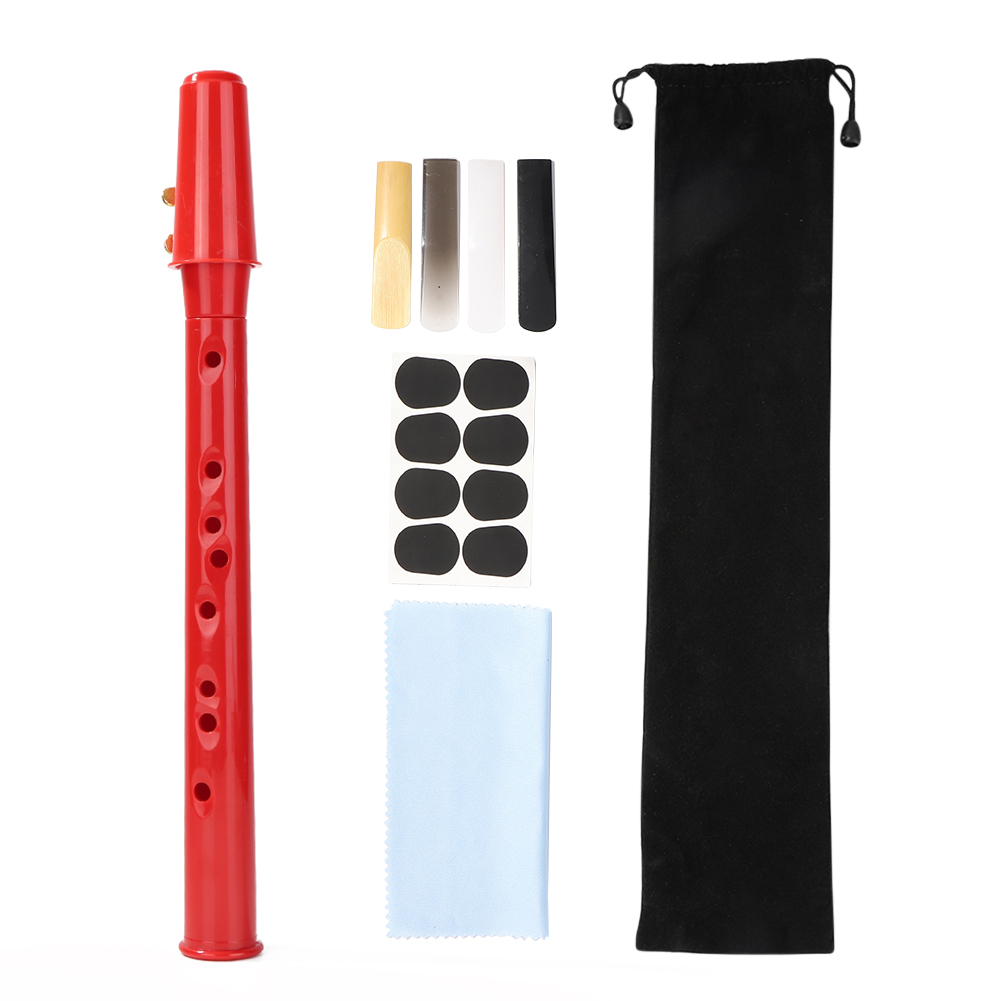 8- Hole Small Saxophone ABS Compact Saxophone with Cleaning Cloth Carrying Bag Mini Saxophone Instrument for Beginners