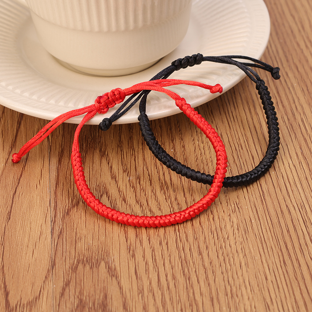 Red Rope Braided Bracelet Lucky Men Women Thread Black Bracelets Bangles Handmade Wristband Jewelry Friendship Couple Lover Gift c63da