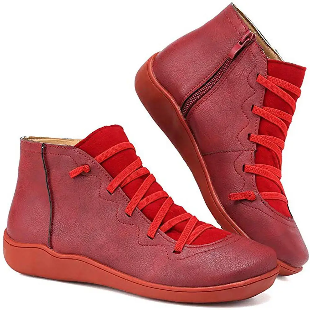 Women Winter Boots 2023 new Ankle Boots Spring Flat Shoes Cross Strap Lace Up Woman Short Boots Autumn Ladies Boots Botas Muje