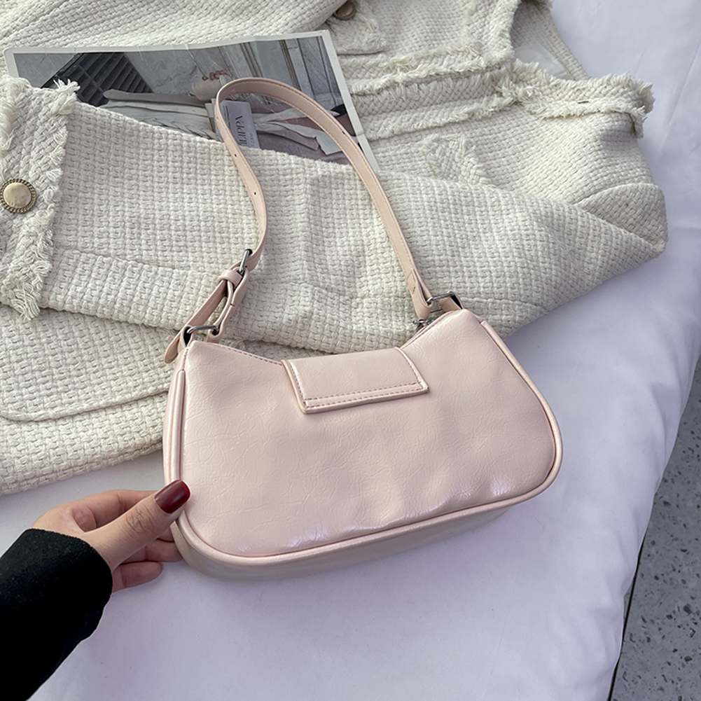 PU Leather Fashion Sling Bag Large Capacity Women Stylish Satchel Bags Adjustable Strap Y2K Solid Color Travel Bags