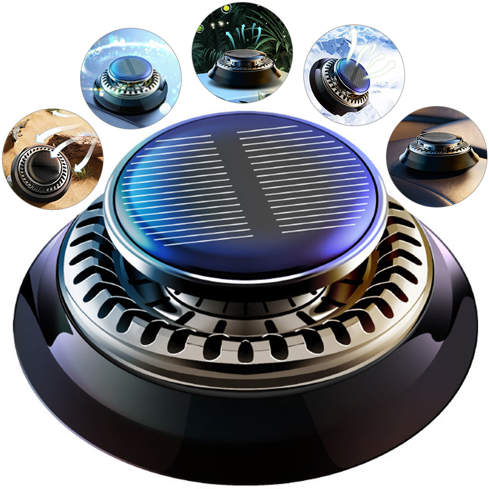 2025 Car Solar Air Freshener Long Lasting Rotating Car Aromatherapy Car Essential Oils Diffusers Deodorizing Car Interior Parts