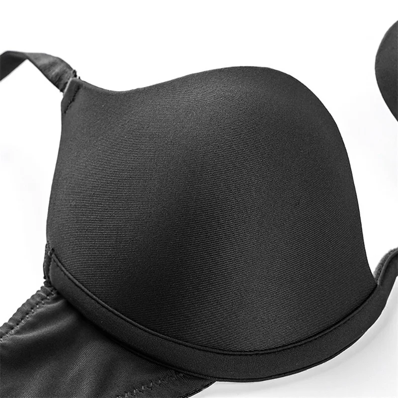 Varsbaby Women Push Up Bra Sexy Thong Set Deep V Plunge Low Cut Underwire Padded Cleavage Brassiere T-Back G-String
