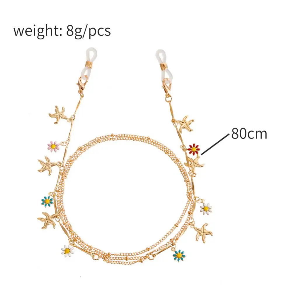 a d Hanging PCS Rope Painted Mask Oil Drop Flower Elegant Sweet Glasses Chains Accessories Eyeglasses Lanyard