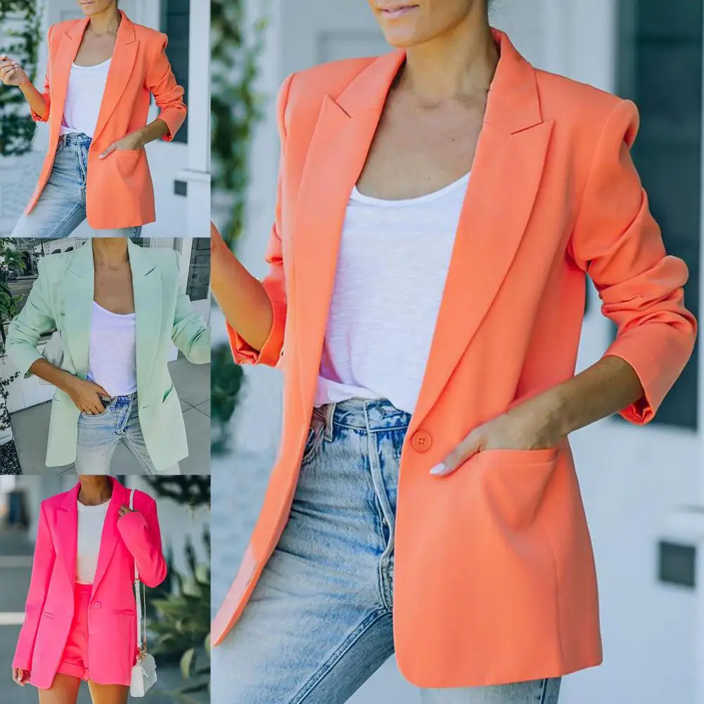 Suit Jacket Stylish Lapel Pockets Suit 2025 Jacket Comfy Women Blazer Lapel Pockets new Suit Coat Outerwear