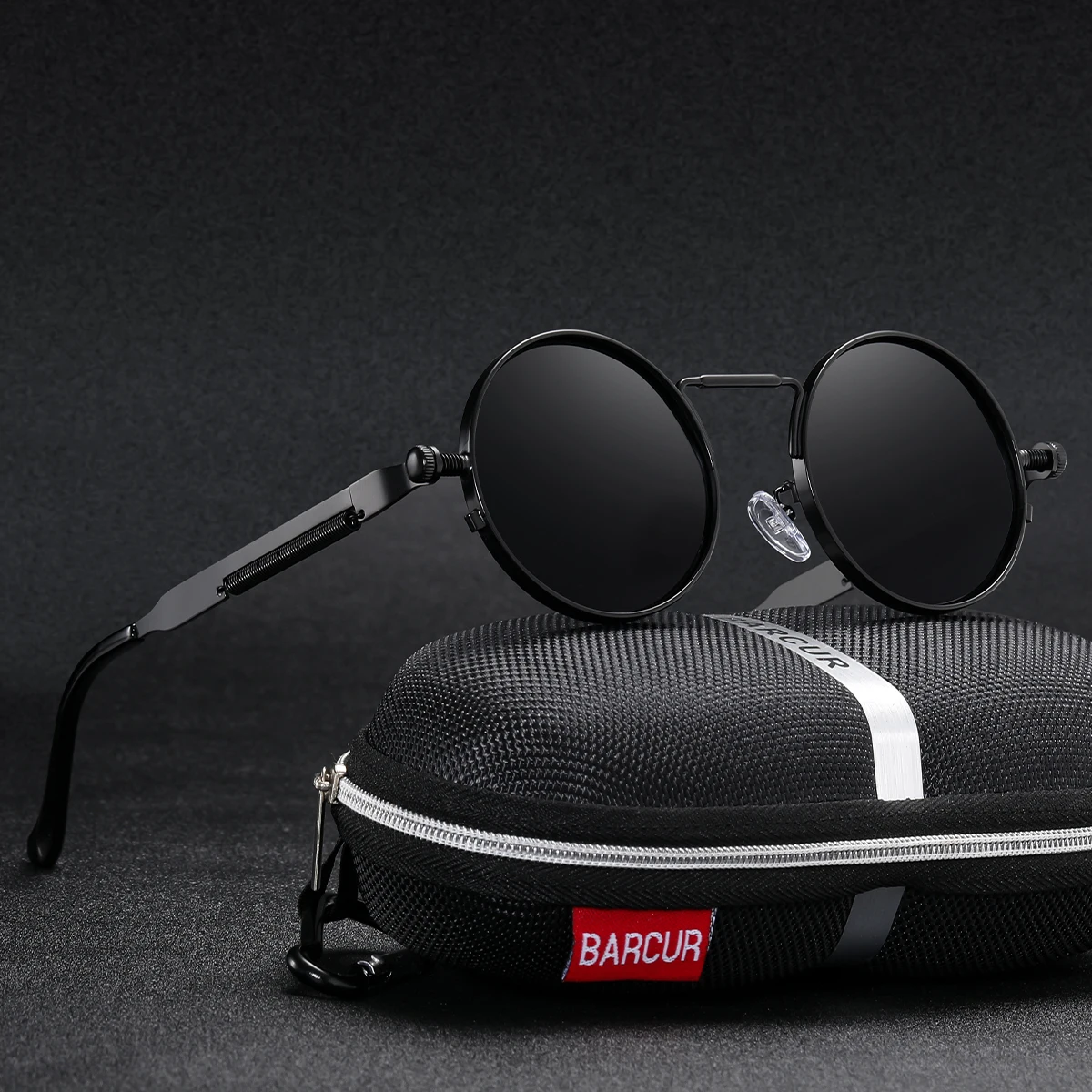 For Sunglasses BARCUR Round Men Polarized Retro Steampunk Sun Glasses For Women Vintage Style Uv400 Eyewear Accessory ddmysmile Oculos Smile