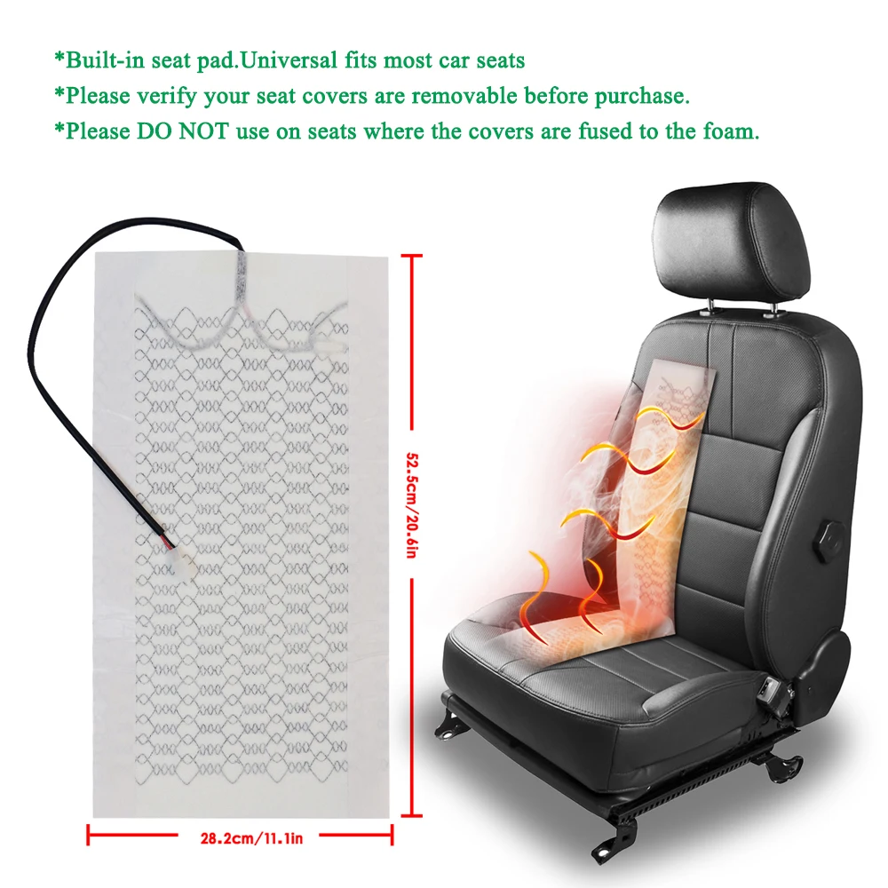New Built-in Car Seat Heater Kit Fit 2 Seats 12V 27W Heating Pads Round HI/LO-Levels Dual Control Switch System For Auto Seats b1f4d