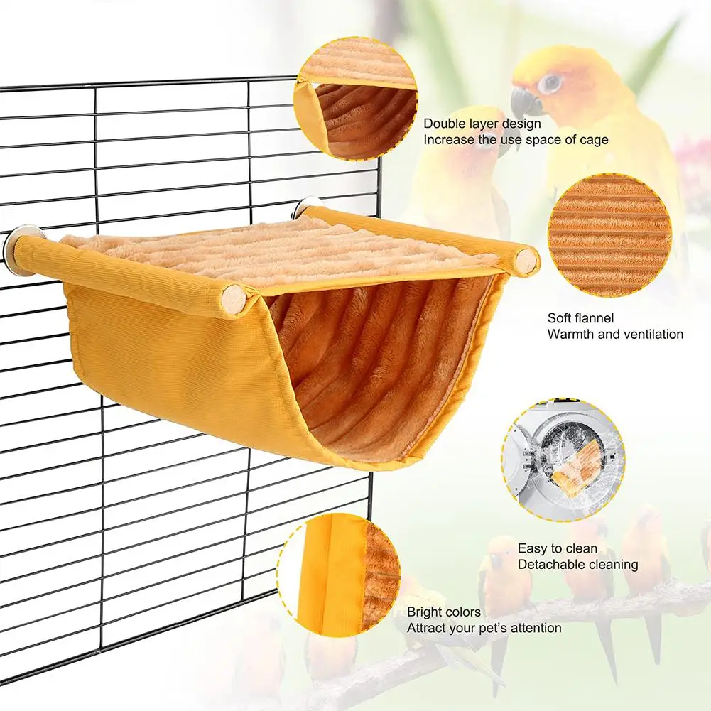 Pet Hanging Hammock Warm Nest Bed Removable 2025 Washable Parrot Bird Cage Perch For new Parrot Hamster House Accessories