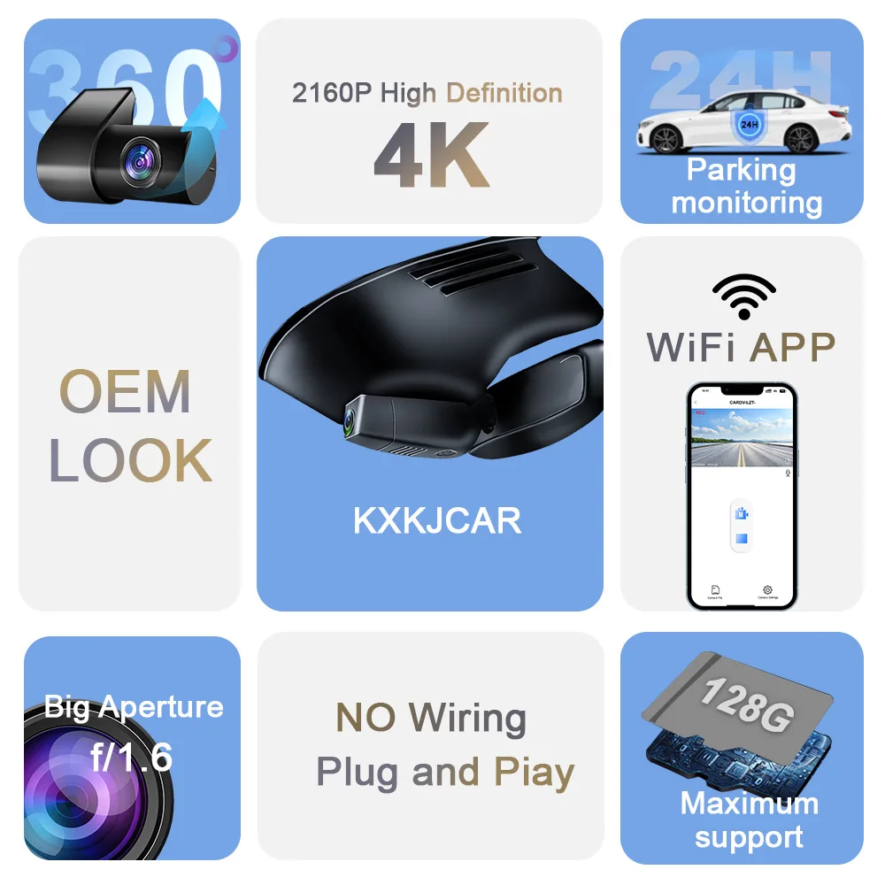 For Cupra Formentor 2022 2021 Front and Rear 4K Dash Cam for Car Camera Recorder Dashcam WIFI Car Dvr Recording Devices