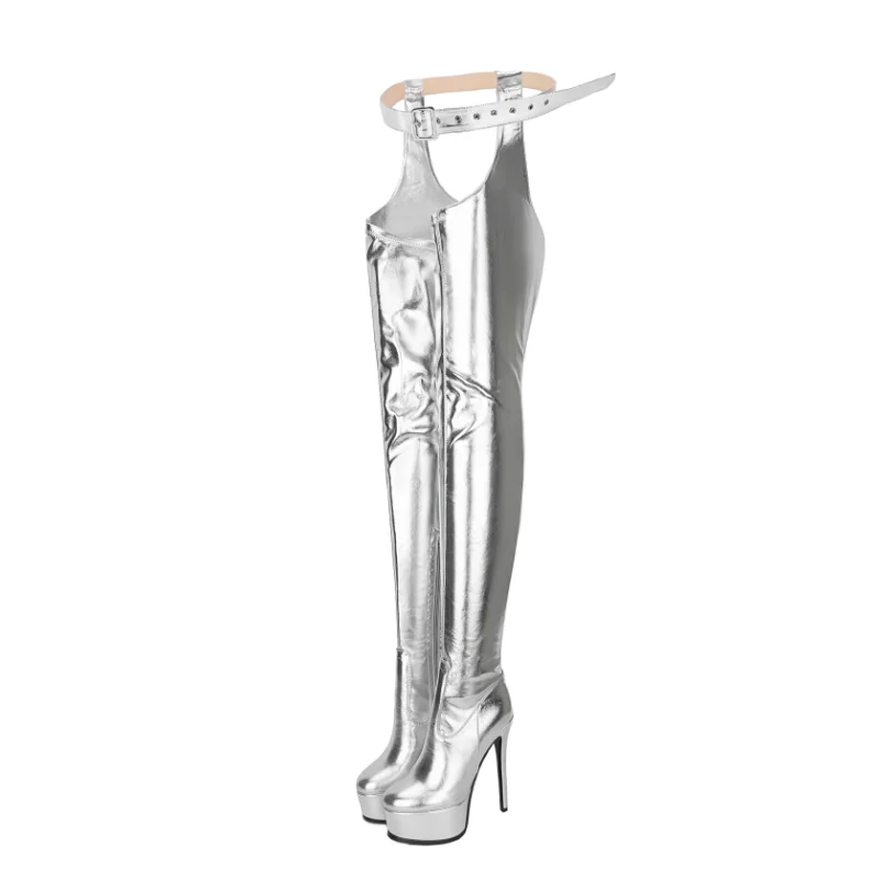 2023 New European and American Style SexyOver Knee Boots Belt High Tube Jumpsuit Boots Super High Heel Platform Pole Dance Boots
