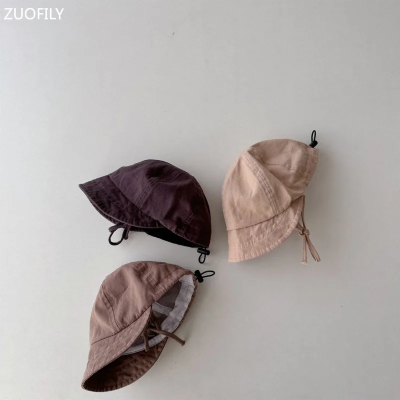 new 2023 Spring Pure Color Soft Brim Adjustable Baby Baseball Hat Kids Sun Caps Children Visor Peaked 2025 Infant Foldable Hat