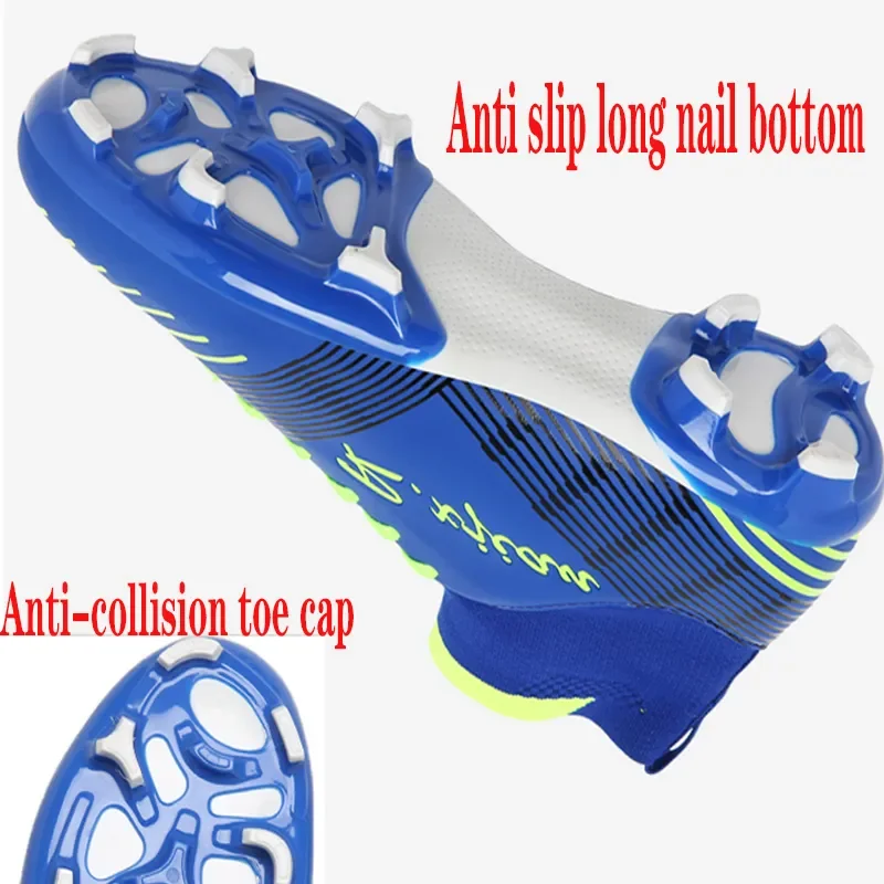RXJIAN Men's and Women's Football Shoes, Outdoor Grass Sports Long Nail Football Shoes, High Top Lightweight Wrapped Anti Slip F