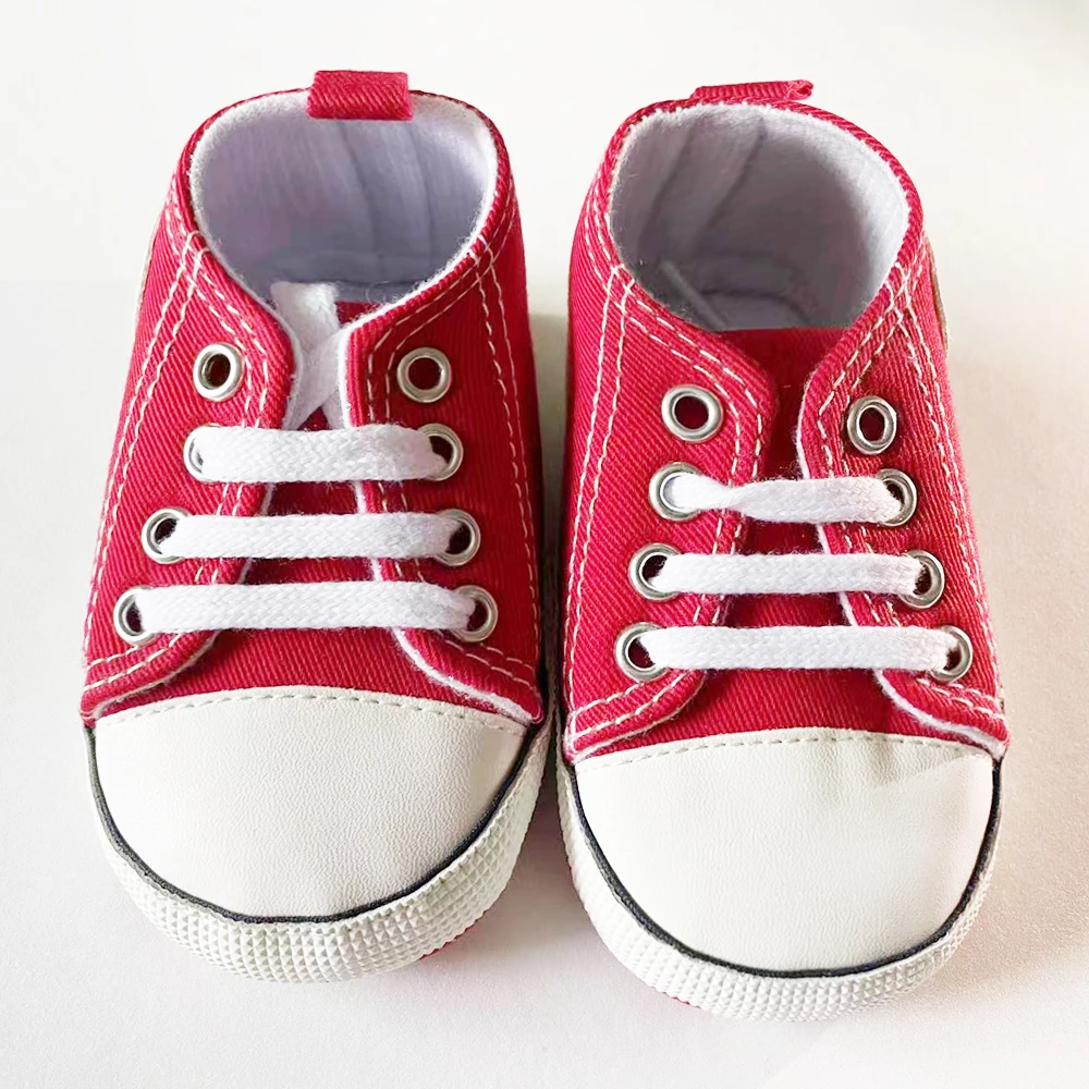 Brand Baby Boy Shoes for 1 Year Old new Girl Canvas Sneakers 2025 Newborn Footwear Toddler Lace Up Tenis Buty Infant Trainers Doll Gifts