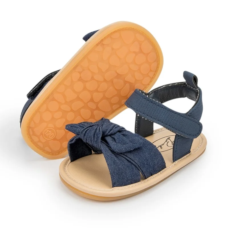 Summer Baby Sandals Baby Boy Girl Shoes Solid Shoes Anti-slip Soft Newborns Bow Classic new 2025 First Walkers Infant Crib Shoes