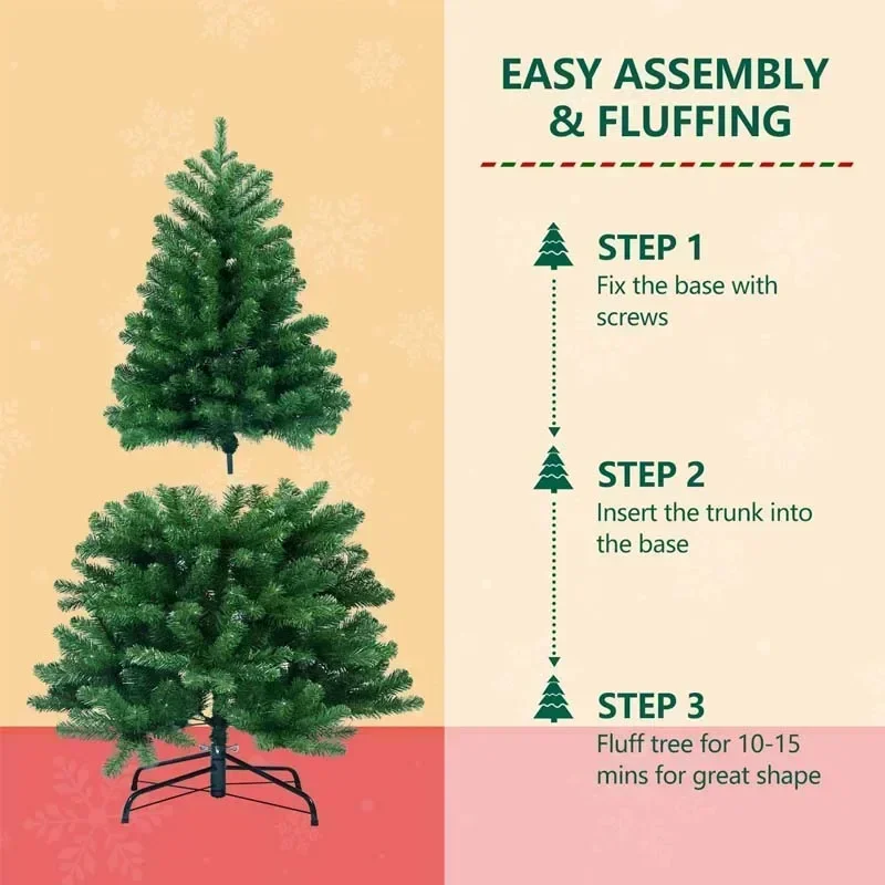 45/60cm Artificial Christmas Tree Green Premium PVC Xmas Tree with Metal Tripod Christmas Decor Hotel Home Decor Outdoor