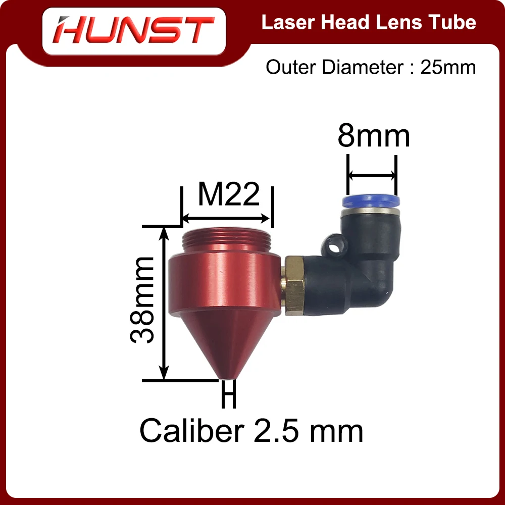 HUNST new CO2 Laser Head Barrel 2025 Outer Diameter 25mm Diameter 20mm Focal Length 50.8/63.5/101.6mm For Engraving And Cutting hine