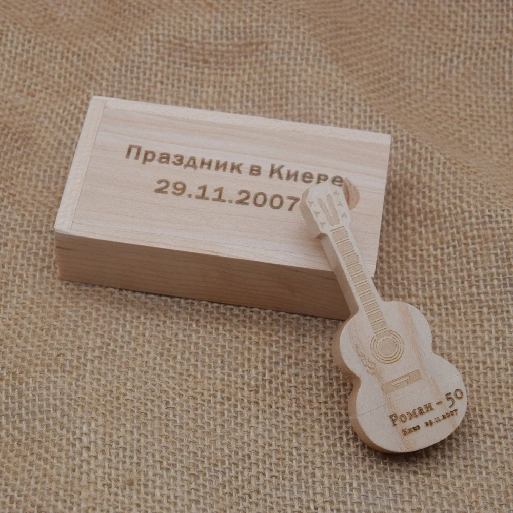 20pcs/lot wooden Guitar new usb flash drive free music gifts pendrive 4GB 8GB 2025 16GB 32GB cle usb 64GB 128GB usb disk usb stick