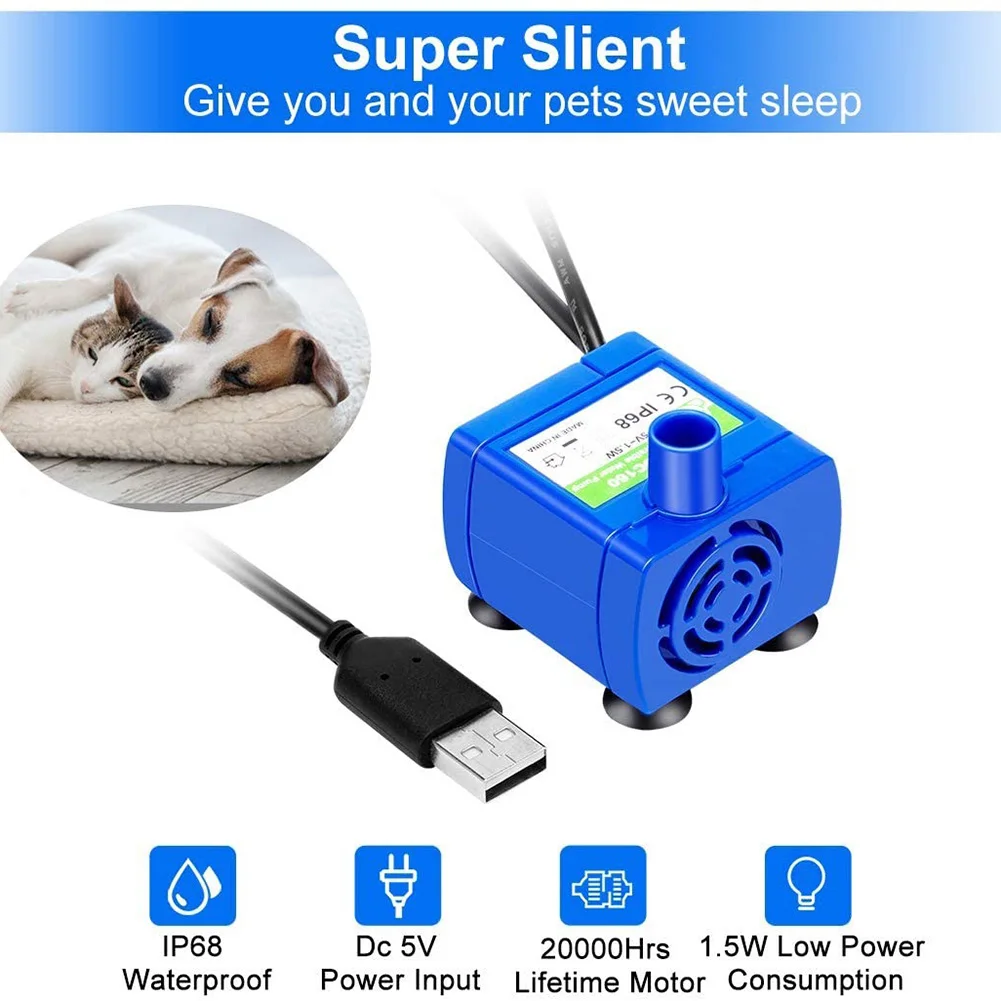Pet Water Dispenser Water Pump USB DC DR-DC160 Water Pump Fish Tank Submersible Bottom Suction Pump for Aquarium
