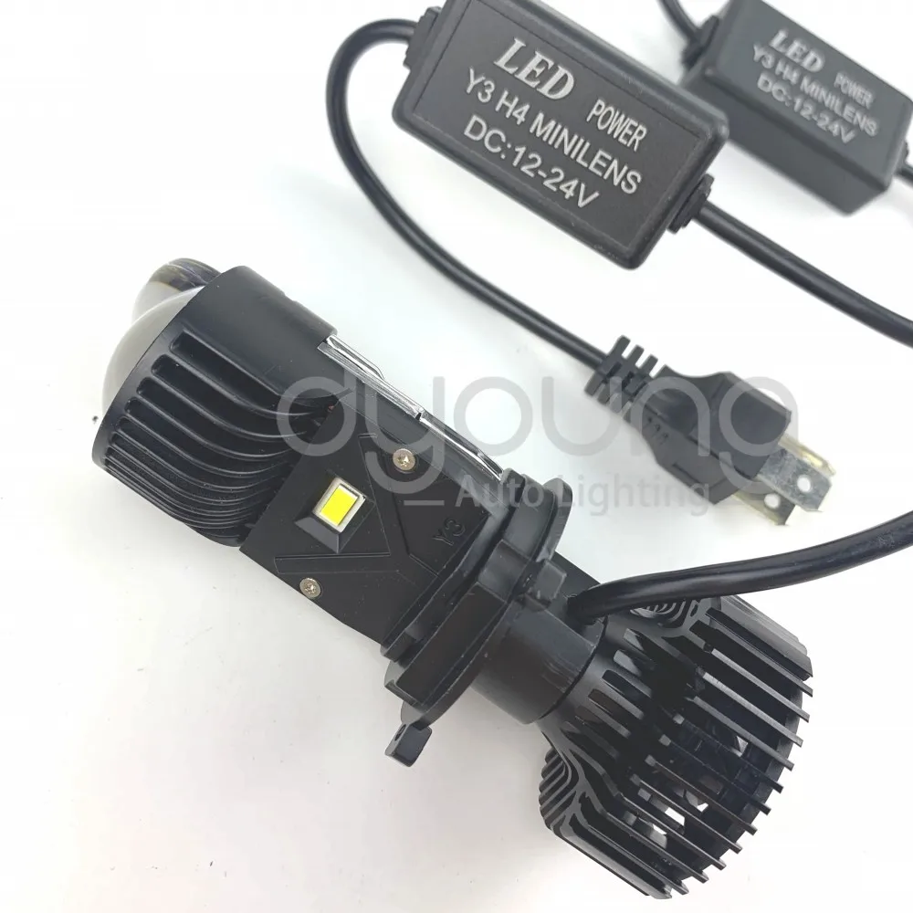 Y3 Double new Lens H4 LED Headlight Bulb Canbus Auto H4 9003/HB2 Mini Projector Lens High Low 2025 Beam 120W Super Bright Headlamp L/RHD