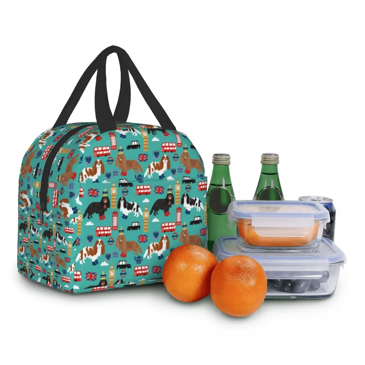 Pet Dog Cavalier King Charles Spaniel Insulated Lunch Bag for School Office Resuable Cooler Thermal Lunch Box Women Children