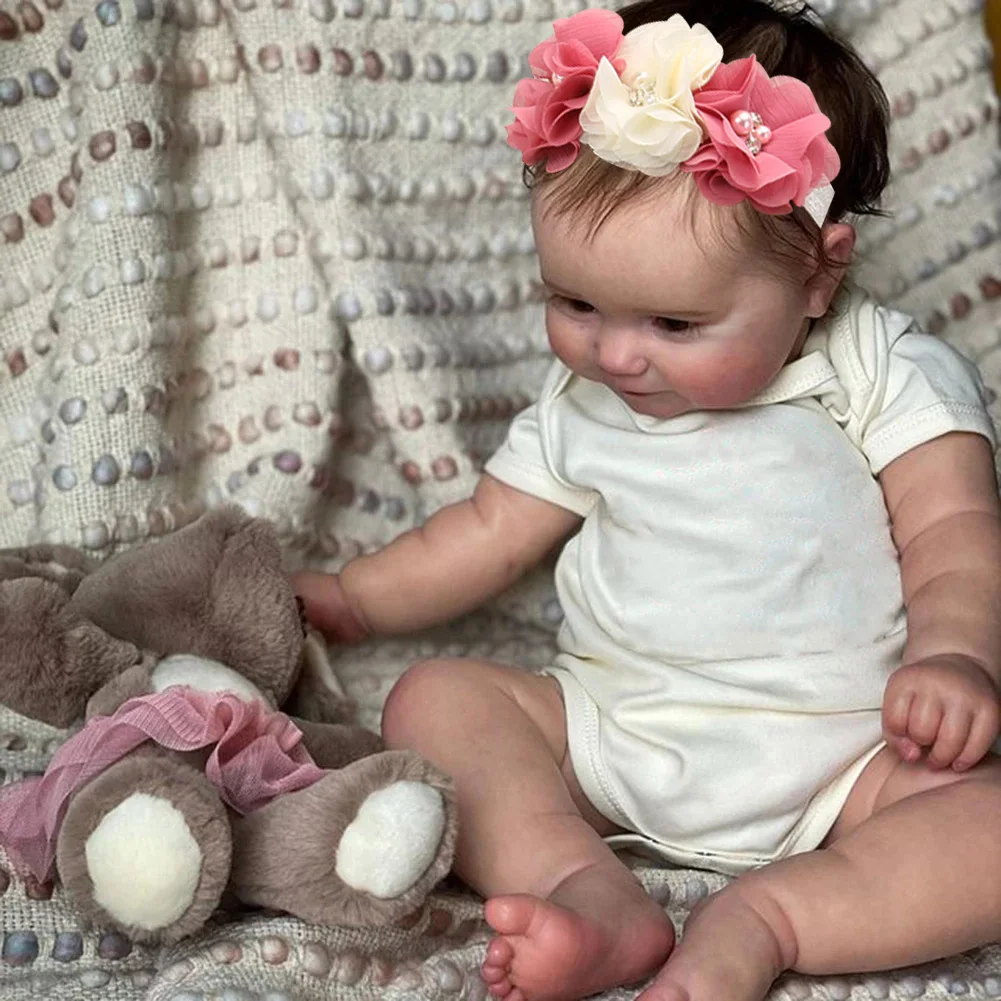 50CM Full Body Silicone Waterproof Reborn Doll Maddie Handmade Hair Visible Veins Lifelike 3D Skin Tone Toy Gift