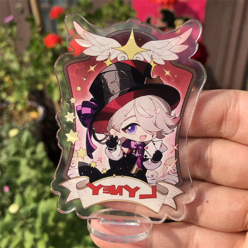 Genshin Impact Neuvillette Lyney Furina Wriothesley Figure Keychain Stand Plate Anime Game Cosplay Prop Accessories