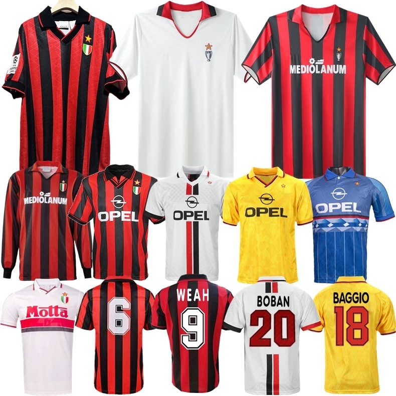 1990 1993 1994 Gullit Rijkaard retro soccer jerseys WEAH BAGGIO van Basten Rijkaard 88 89 95 96 97 Baresi Maldini home away ac vintage classic football shirts