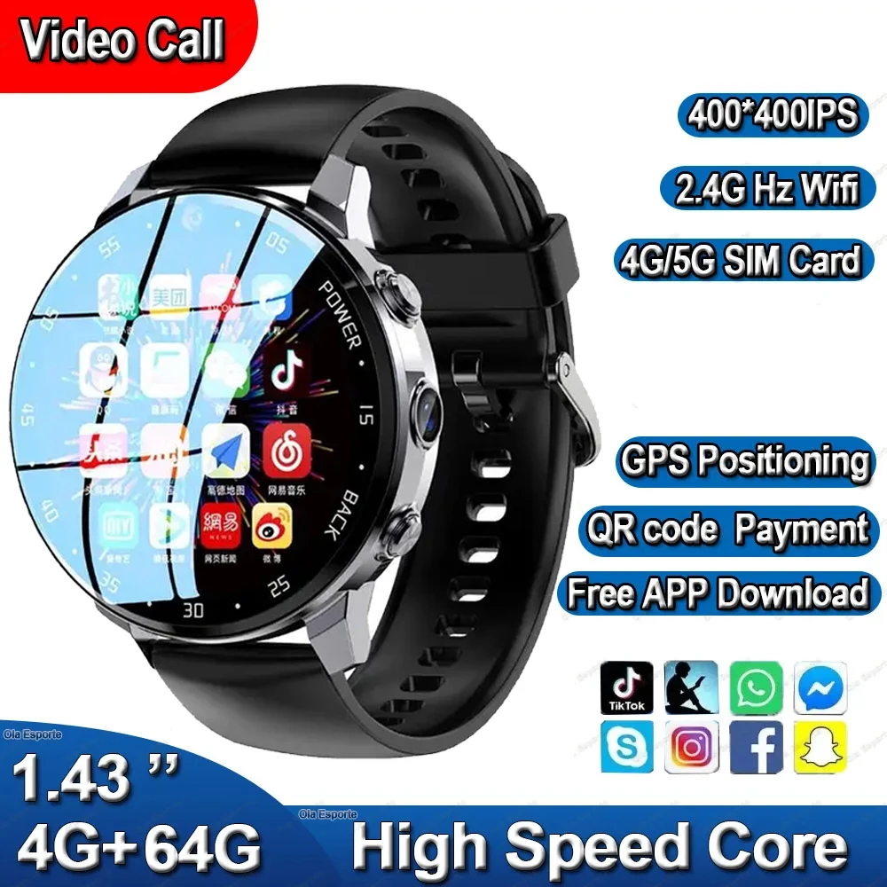 2023 Support 4G/5G SIM Card Global Smartwatch Men GPS Dual HD Camera Heart Rate IP67 Waterproof Women Smart Watch PK S8 Ultra 4G