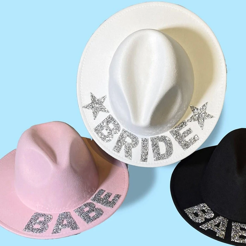 Bride Cowboy Hat new Mrs Cowgirl Hat 2025 For Bridal Party Bride Fedora Bachelorette Party Hats Cowgirl Hat Bridal Party Props