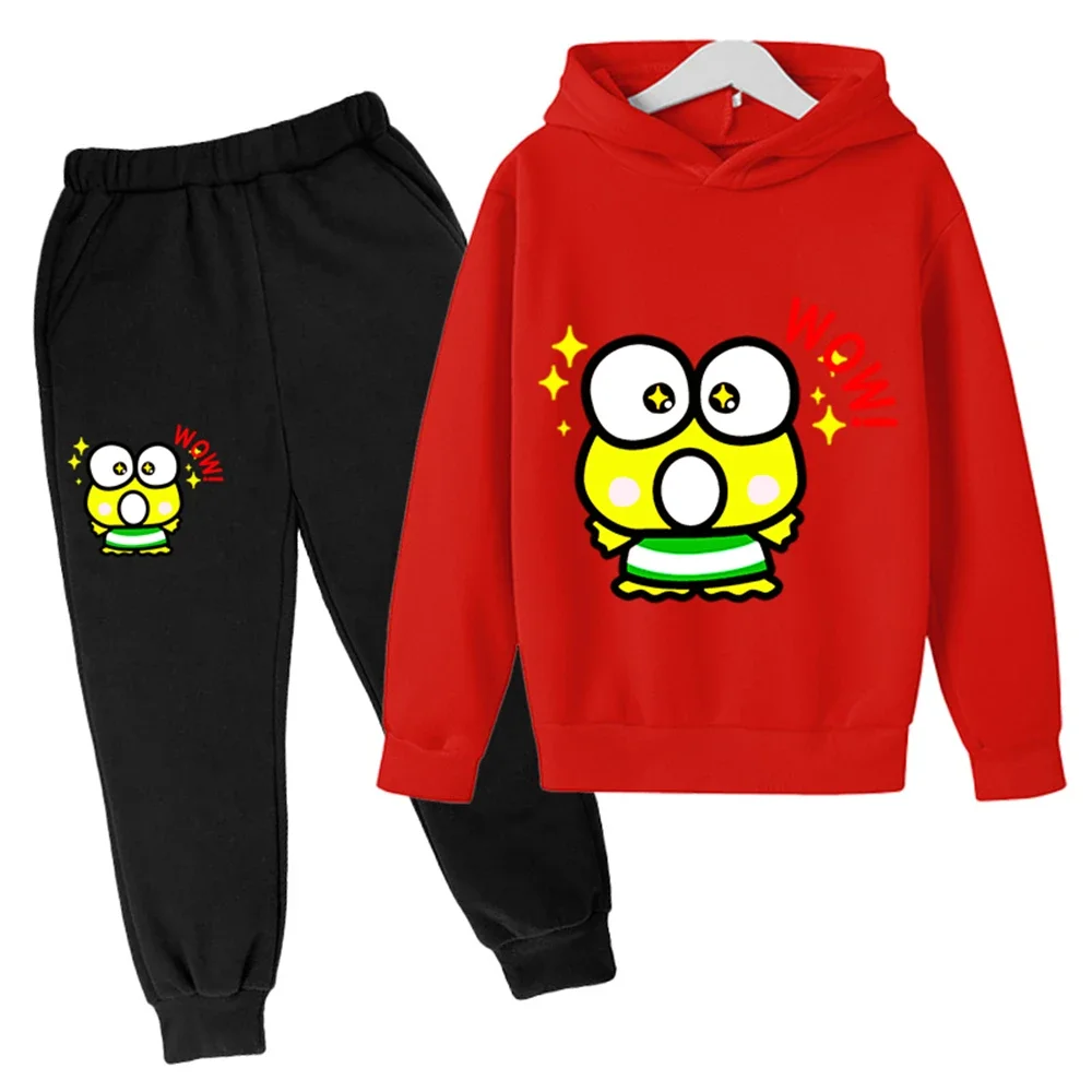 2024 New keroppi Hoodie Kids Sets Spring autumn Baby Boy Clothes Girls Clothing Sweatshirt Sportswear Children's Clothing Suit