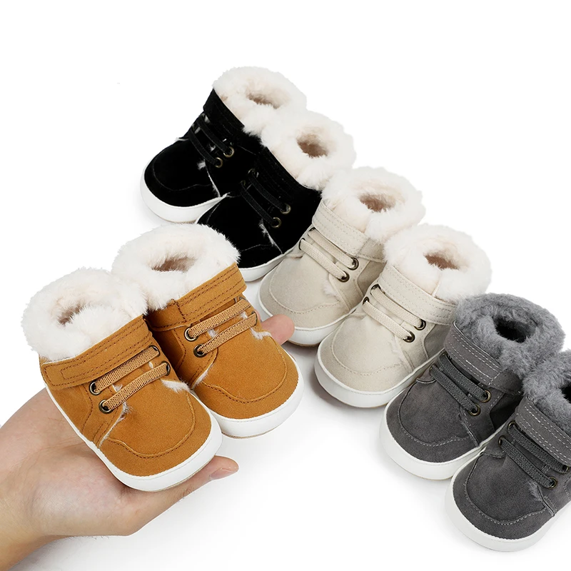 2025 Lioraitiin 0-18M Infant Winter Snow Boots Hook & Loop Closure new Boots Warm Baby First Walker Shoes