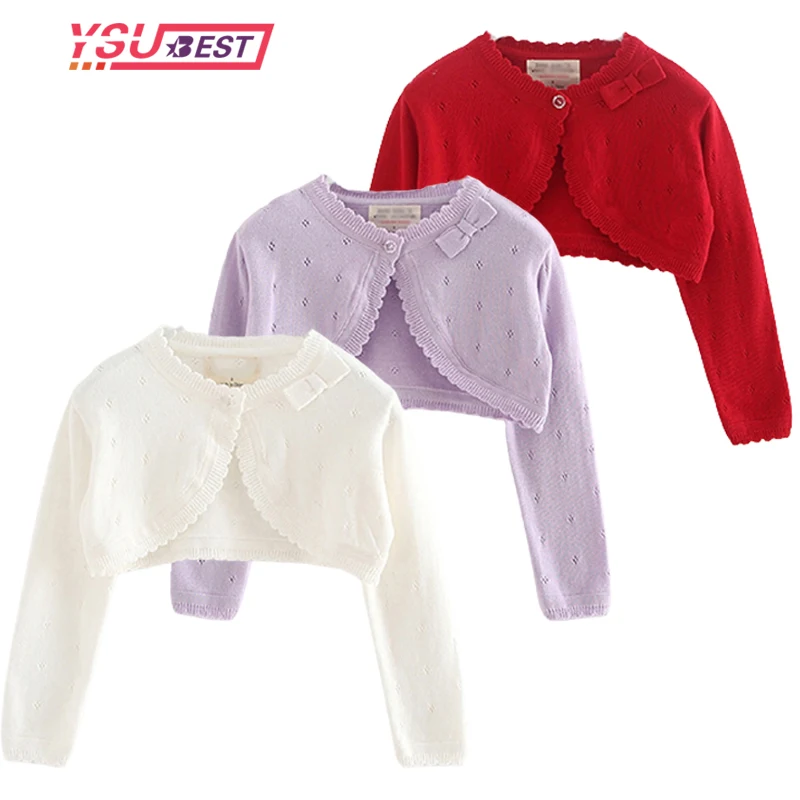 Autumn Knitted Cardigan 2025 Bow Red Baby Girls Cardigans Sweater Jacket Baby Girl new Coat of 1-8 Years Old Outcoat Shawl Baby Clothes