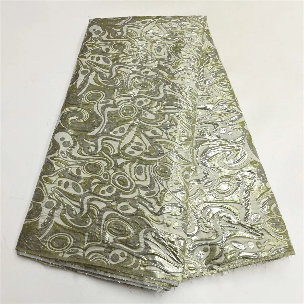 Jacquard lace fabric Brocade 2023 Embroidery French Tulle lace African Organza lace fabric for Nigerian Wedding Dress