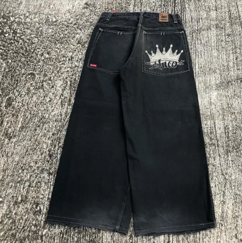 JNCO New Big Pocket High Street American Tooling Wide-leg Jeans Female Y2K Street Punk Style Loose Street Brand Washing Old Pant