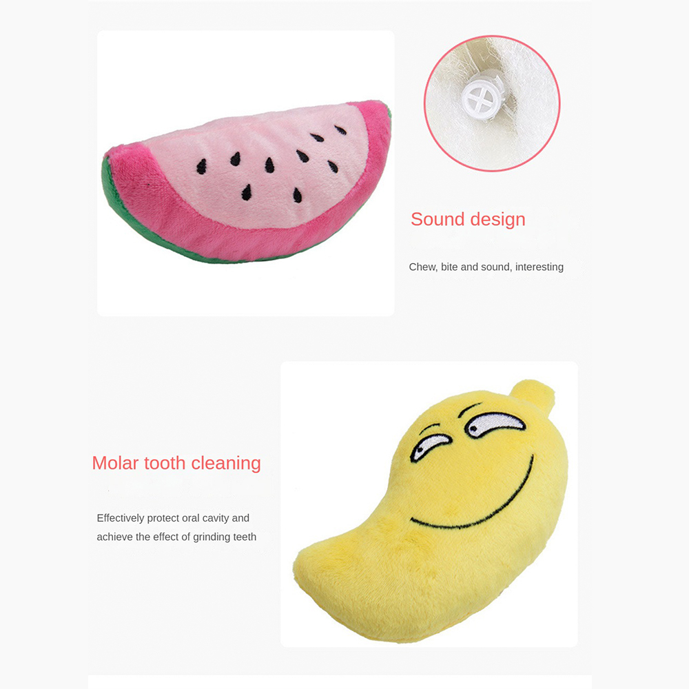 2/3/6PCS Pet Toy Cute New Plush 16x8 X8cm Dog Accessories Puppy Training Toy Puppy Dog Sounding Pet Supplies Plush Toy Fruit