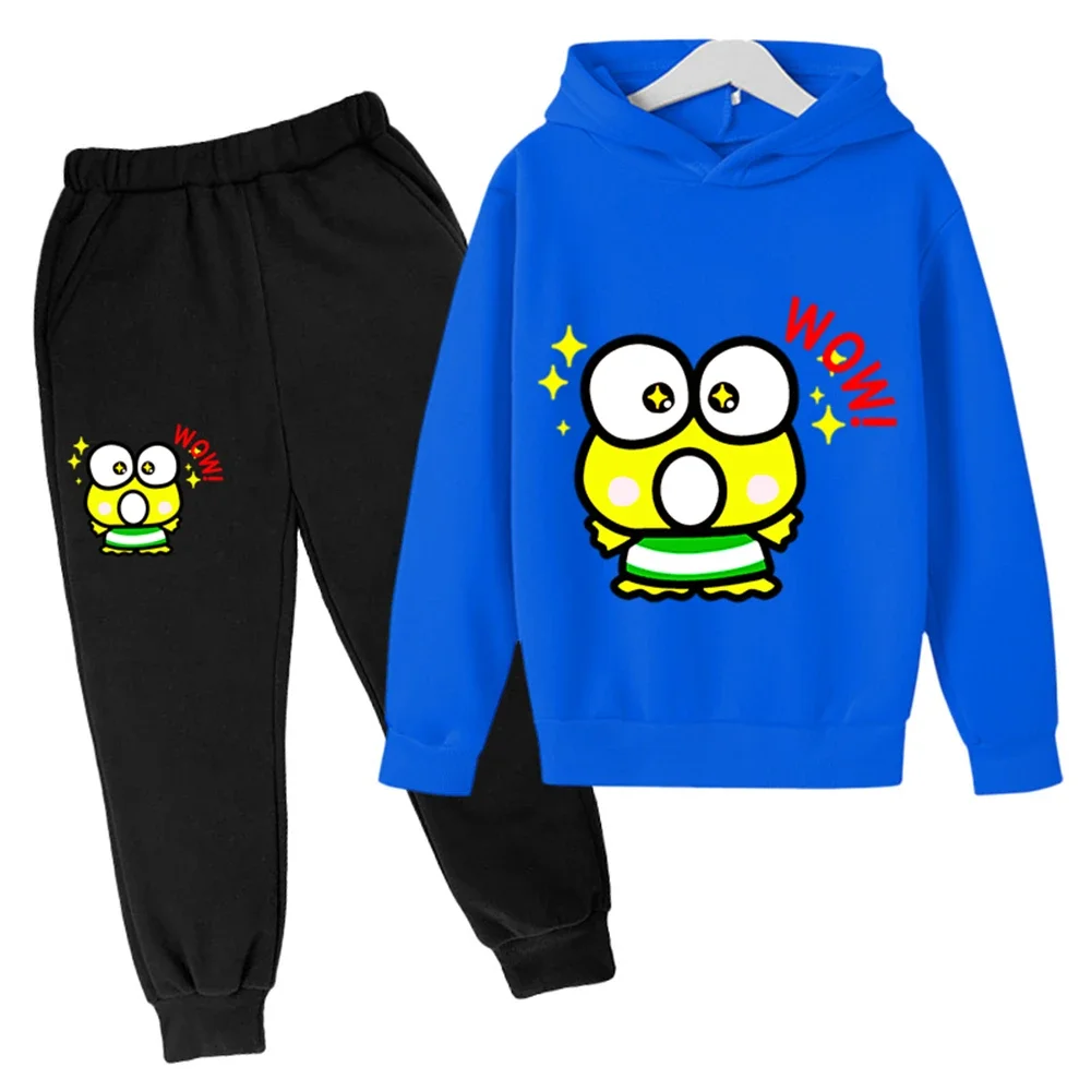 2024 New keroppi Hoodie Kids Sets Spring autumn Baby Boy Clothes Girls Clothing Sweatshirt Sportswear Children's Clothing Suit