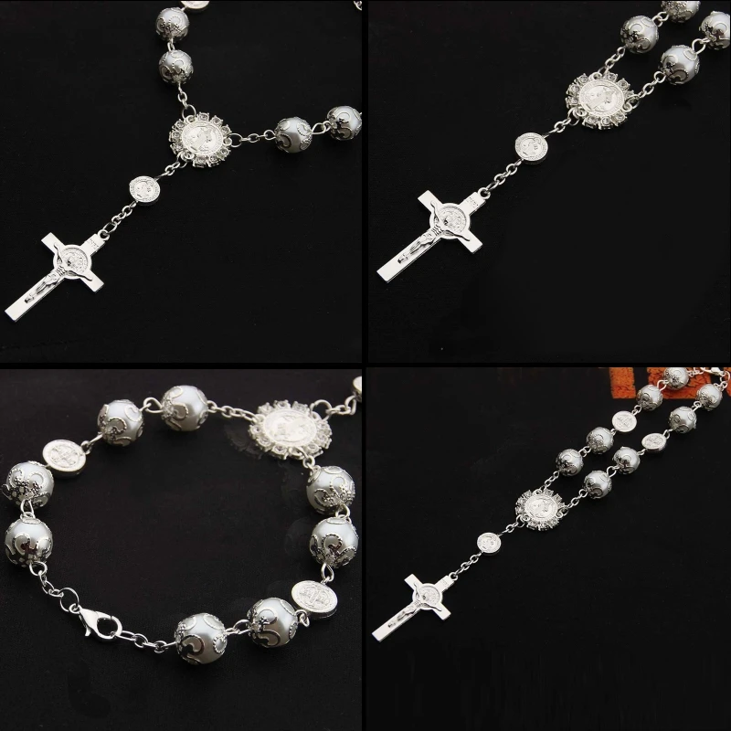Baby Pearl Baptism Religious Gift Catholic Finger Chain Mini Rosary Multicolor Rosary Bracelet for Women Dropshipping