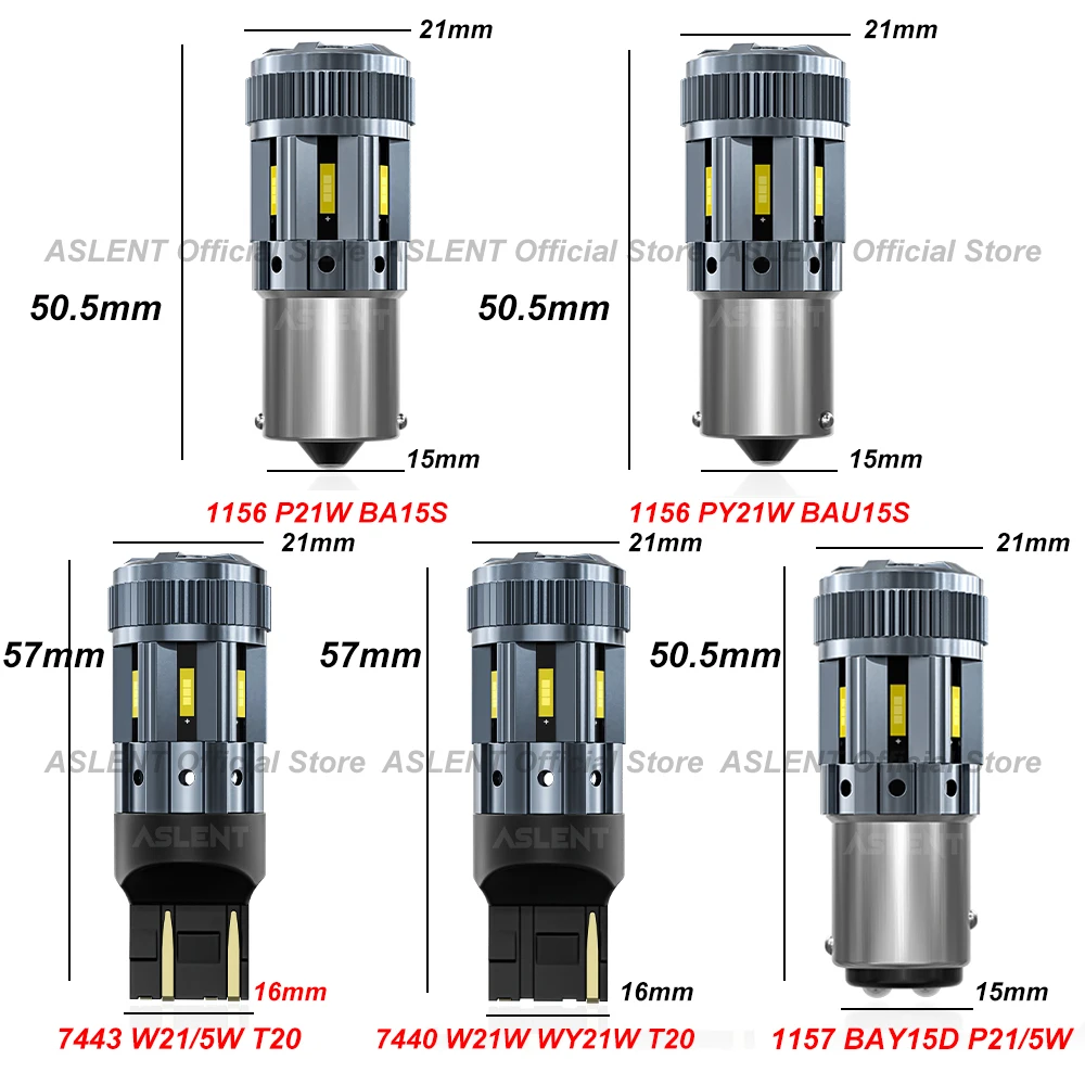 2pcs High Power LED P21W PY21W 1156 BA15S 1157 P21/5W 7440 7443 Car Light CSP 1860 With Fan Canbus Vechile Accessories DRL Lamp