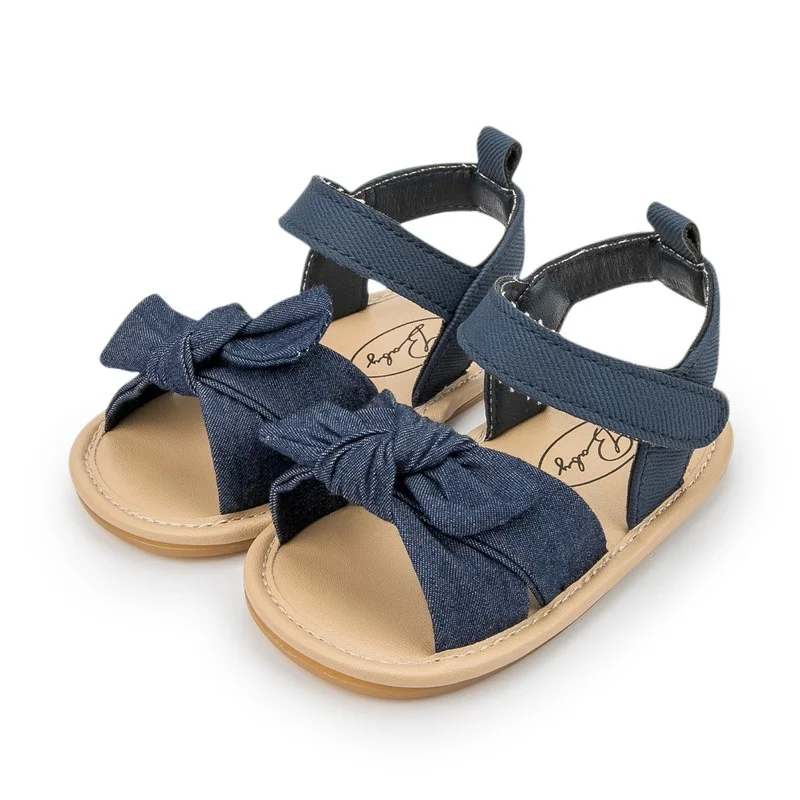 Summer Baby Sandals Baby Boy Girl Shoes Solid Shoes Anti-slip Soft Newborns Bow Classic new 2025 First Walkers Infant Crib Shoes
