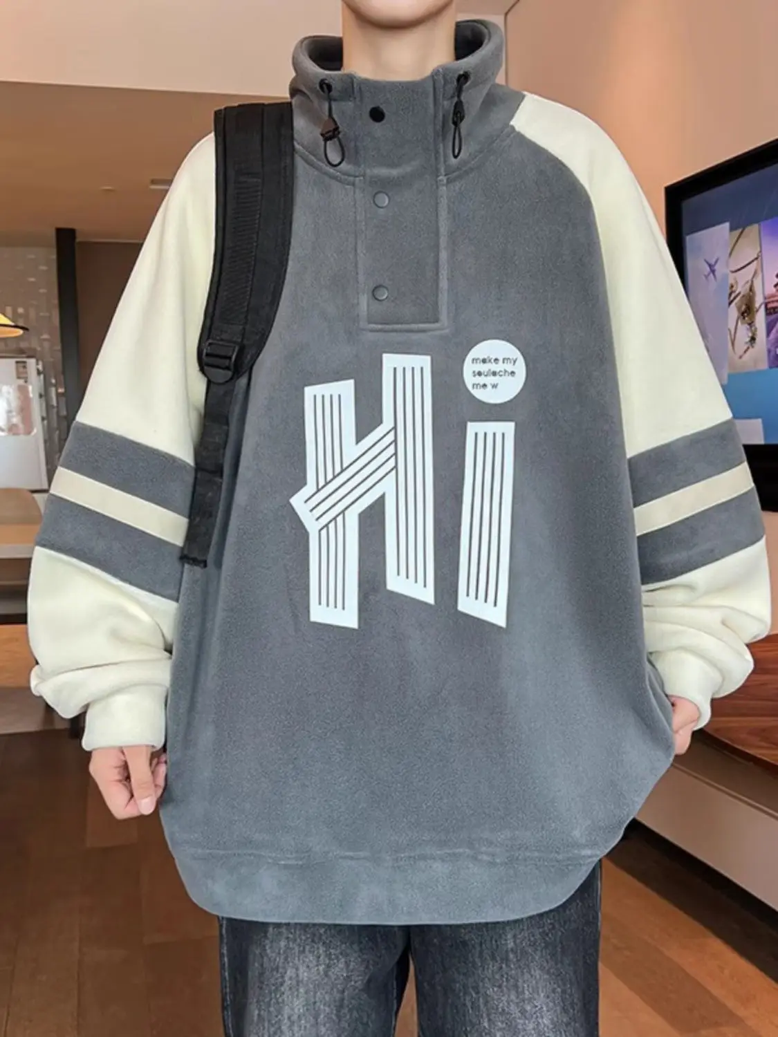 new New autumn and winter veet thickened sweatshirt men loose casual sweatshirt 2025 Y2k men and women large size trendy tops